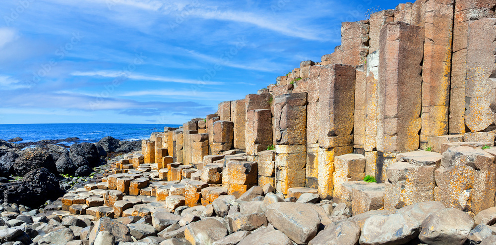 The basalt columns in County Antrim, Northern Ireland, known as the Giant's Causeway