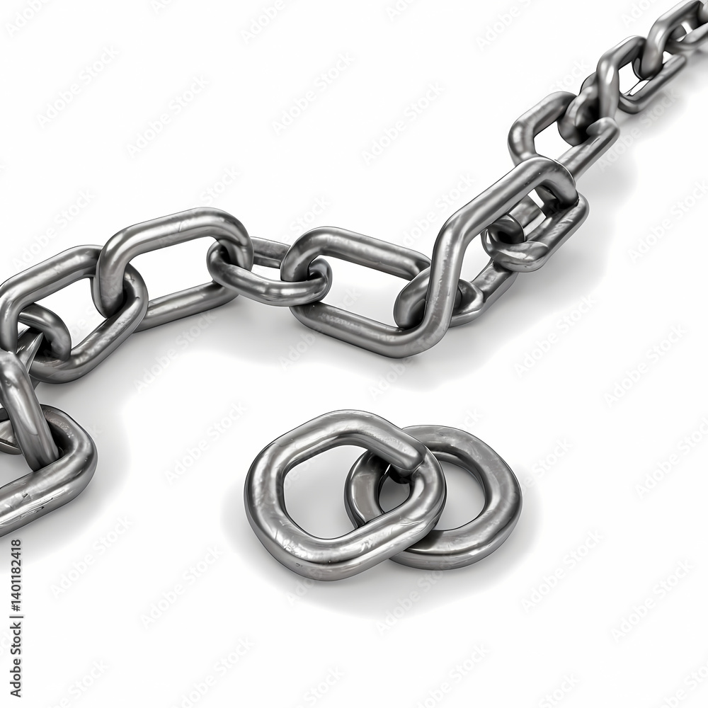 Obraz premium Metal chains isolated on white background