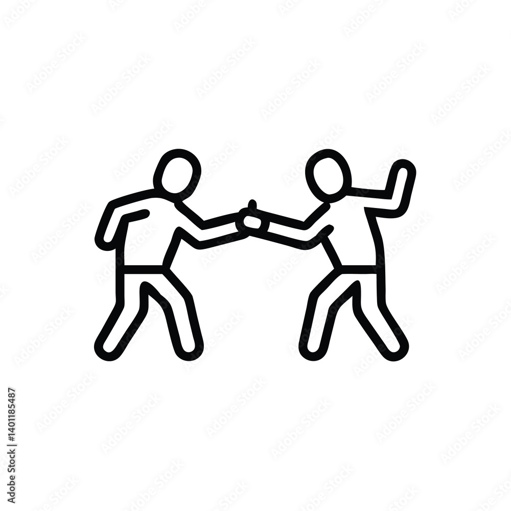 Business Colleagues Teamwork Illustration Partners Shaking Hands Gesture Black Line On White Background Business Colleagues Teamwork Illustration Partners Shaking Hands Gesture Black Line On White Background