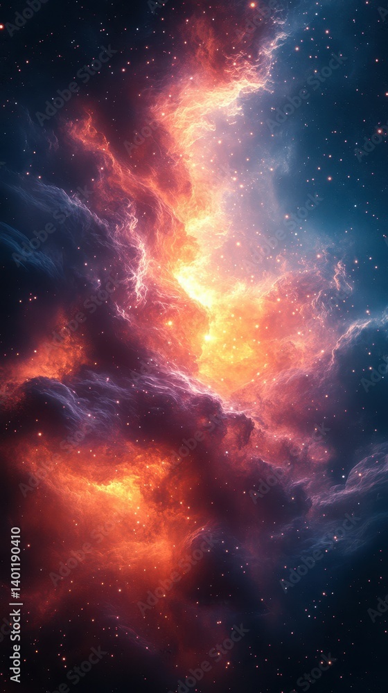 Colorful cosmic clouds illuminated by bright starlight in the vast universe Colorful cosmic clouds illuminated by bright starlight in the vast universe