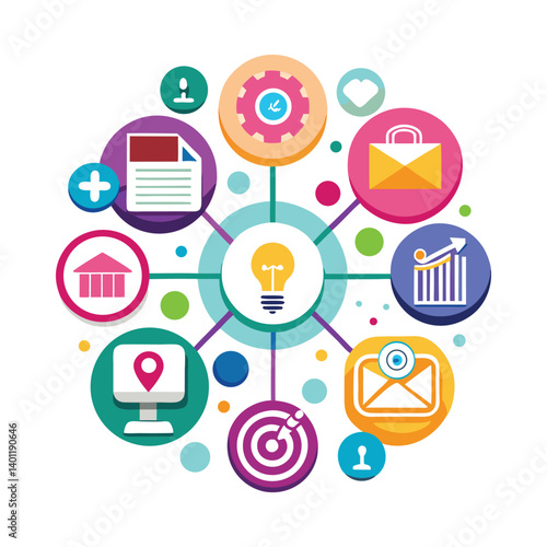 Wallpaper Mural Colorful infographic with icons and labels, Torontodigital.ca