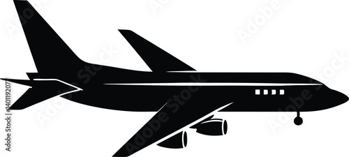 airplane  black  silhouette  vector,airplane clipart