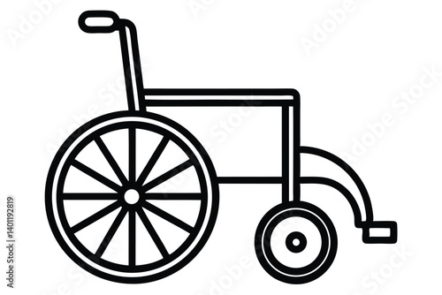 Simple Wheelchair Outline Image on White Background for Medical Purposes