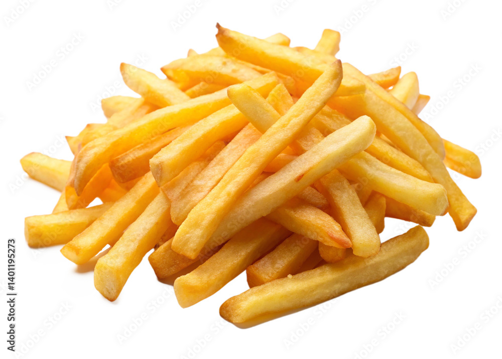 french fries on white background french fries on white background