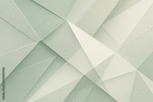 Abstract geometric background in sage green and ivory with layered paper textures and overlapping shapes. Minimal 3D-style design with soft light and shadows. Modern pastel aesthetic.

