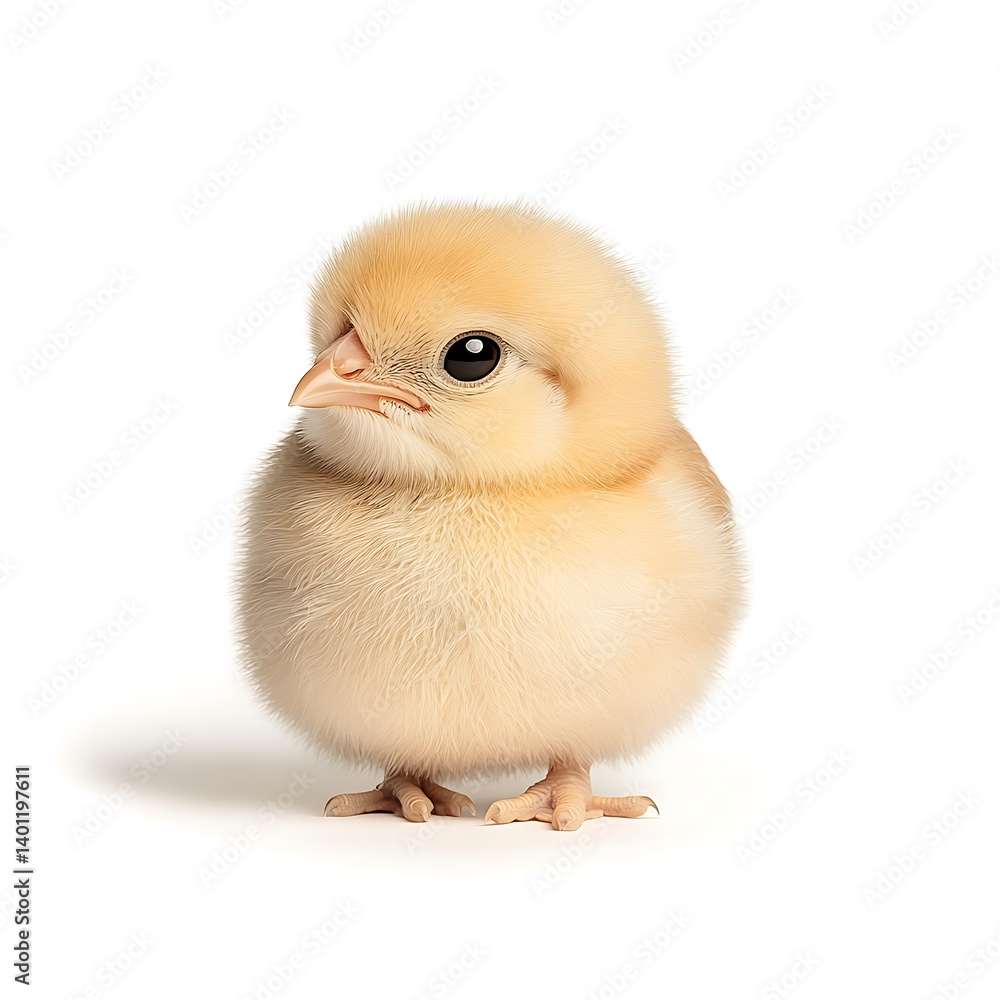 Obraz premium Cute Fluffy Chick Standing