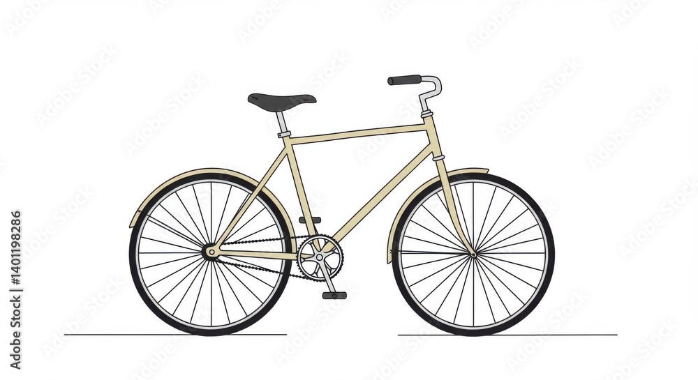 Fototapeta premium Minimalist Line Art Bicycle Drawing