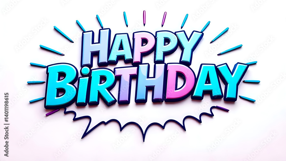 Fototapeta premium Happy birthday 3D stamp.