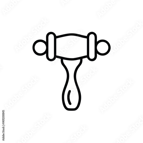 Jewelry Hammer Icon Minimalist Design Black Outline On White Background Perfect For Crafting And Goldsmithing