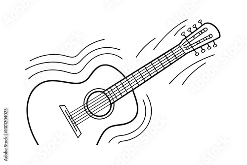 black and white guitar playing music clip art preview