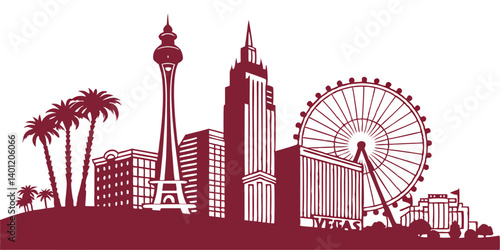Las Vegas vector silhouette skyline vector