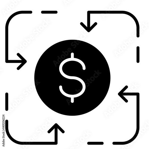 Cash Inflow  Icon Element For Design	