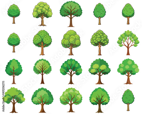 Alder tree vector illustration isolated on white background.