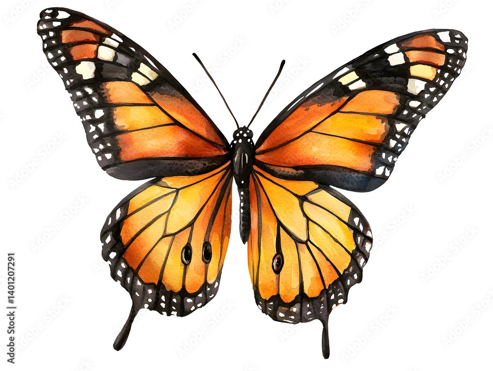 Vibrant Monarch Butterfly Illustration with Detailed Wings Design Vibrant Monarch Butterfly Illustration with Detailed Wings Design
