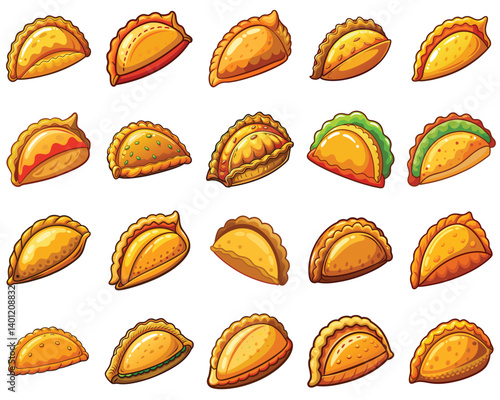 Empanada vector illustration isolated on white background.