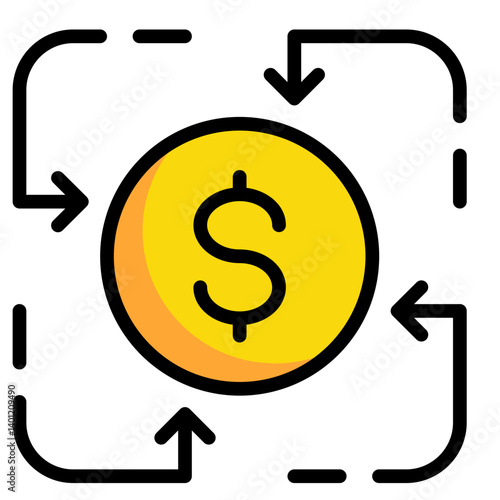 Cash Inflow  Icon Element For Design	