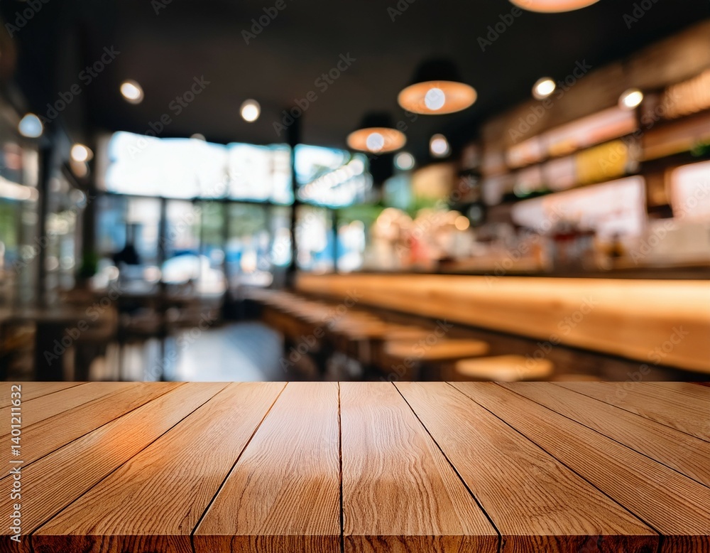 wood table top on blurred background at coffee shop space for montage your products wood table top on blurred background at coffee shop space for montage your products