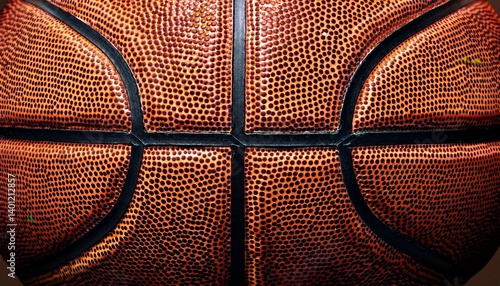 closeup detail of basketball ball texture background