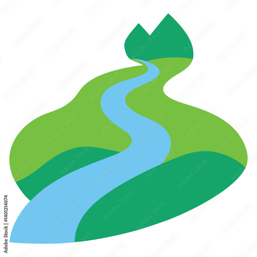 River / Stream vector on white background River / Stream vector on white background