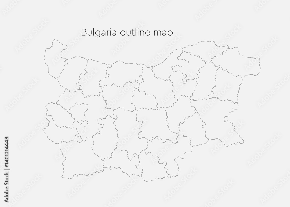 Vector map country Bulgaria divided on regions Vector map country Bulgaria divided on regions