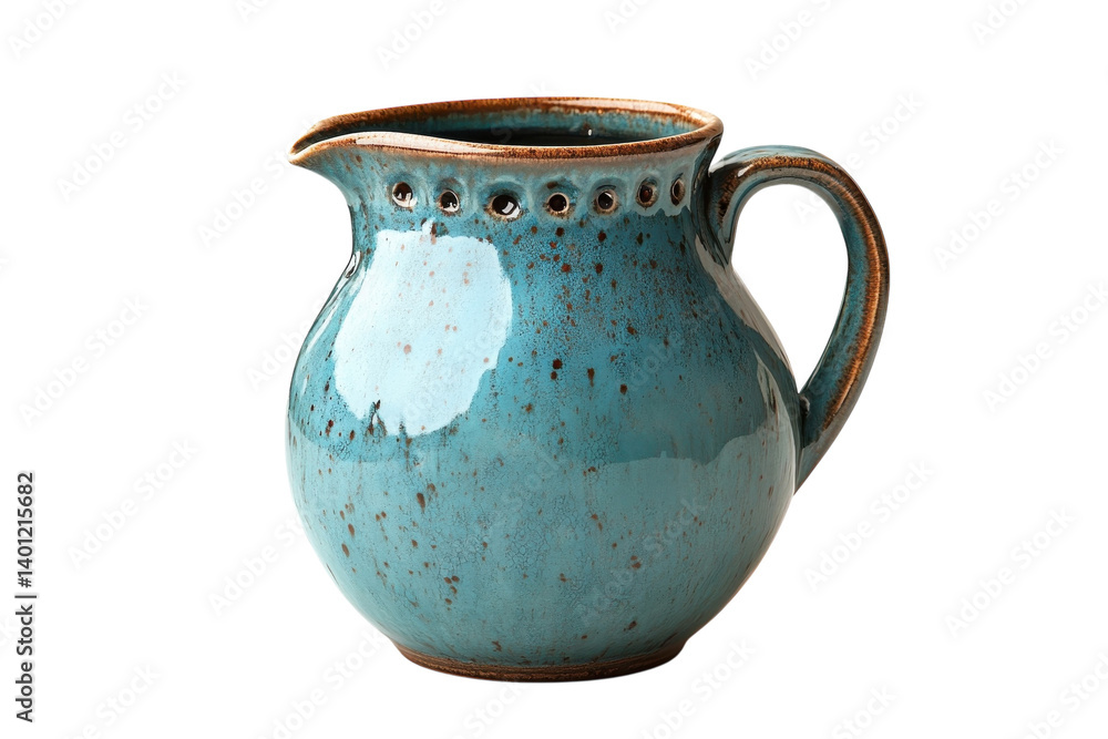 Elegant Teal Ceramic Pitcher Rustic Charm Handcrafted Pottery Dark on transparent background Elegant Teal Ceramic Pitcher Rustic Charm Handcrafted Pottery Dark on transparent background