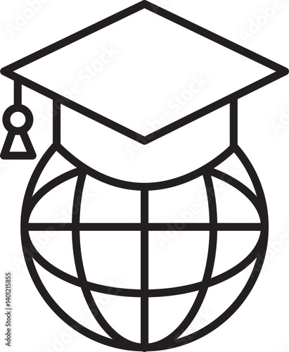 Studying Abroad Vector Icon Stock Illustration