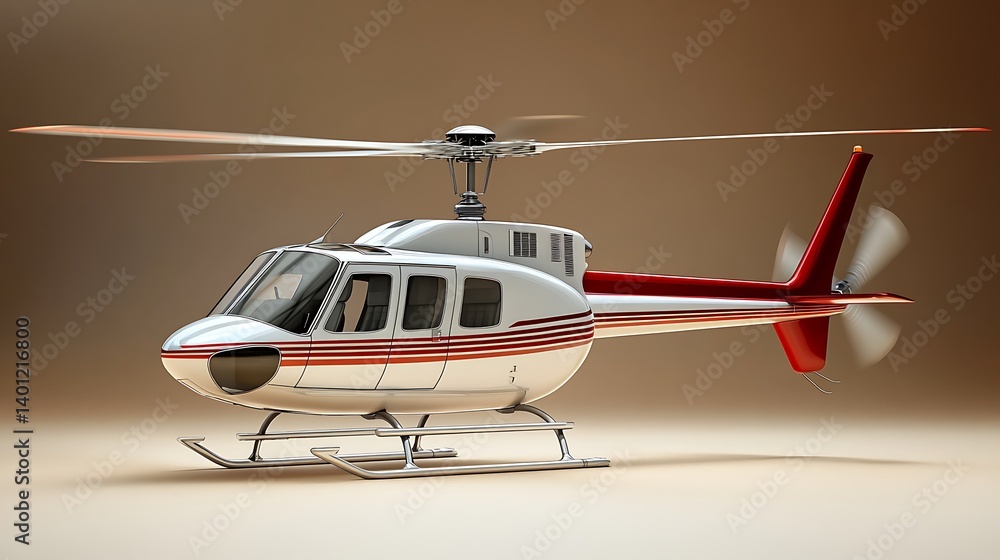 Fototapeta premium Modern Helicopter in Studio Setting