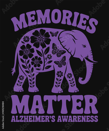 Memories Matter Purple Elephant Design for Alzheimers Support Projects