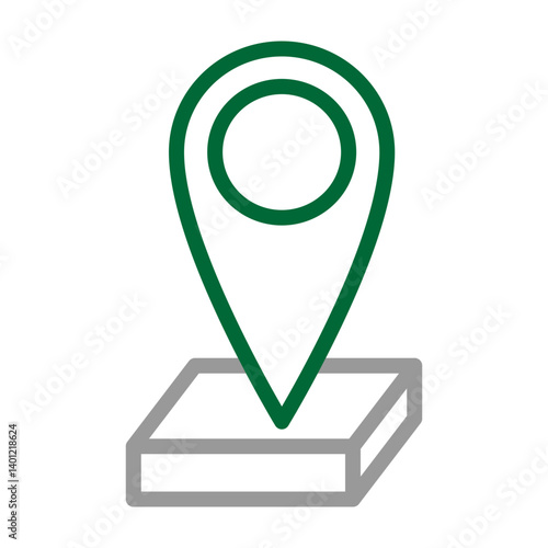 Location Vector Line Dark Green Grey Icon Design