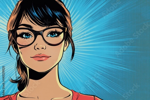 A bold, blue comics-style rays background, enhanced with halftones for a playful, dynamic effect.