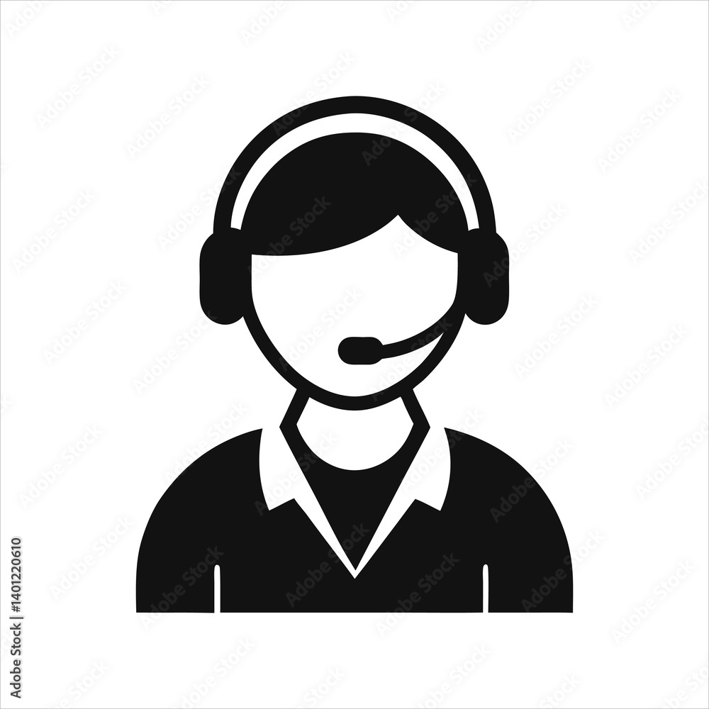 Business Communication Operator Icon Vector Illustration Business Communication Operator Icon Vector Illustration