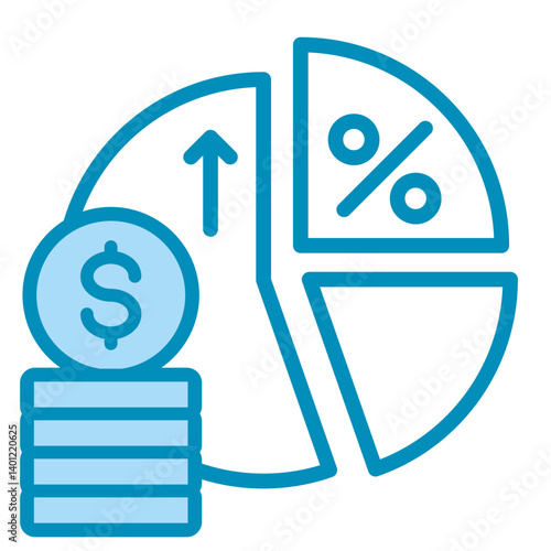 Profit Margin  Icon Element For Design	