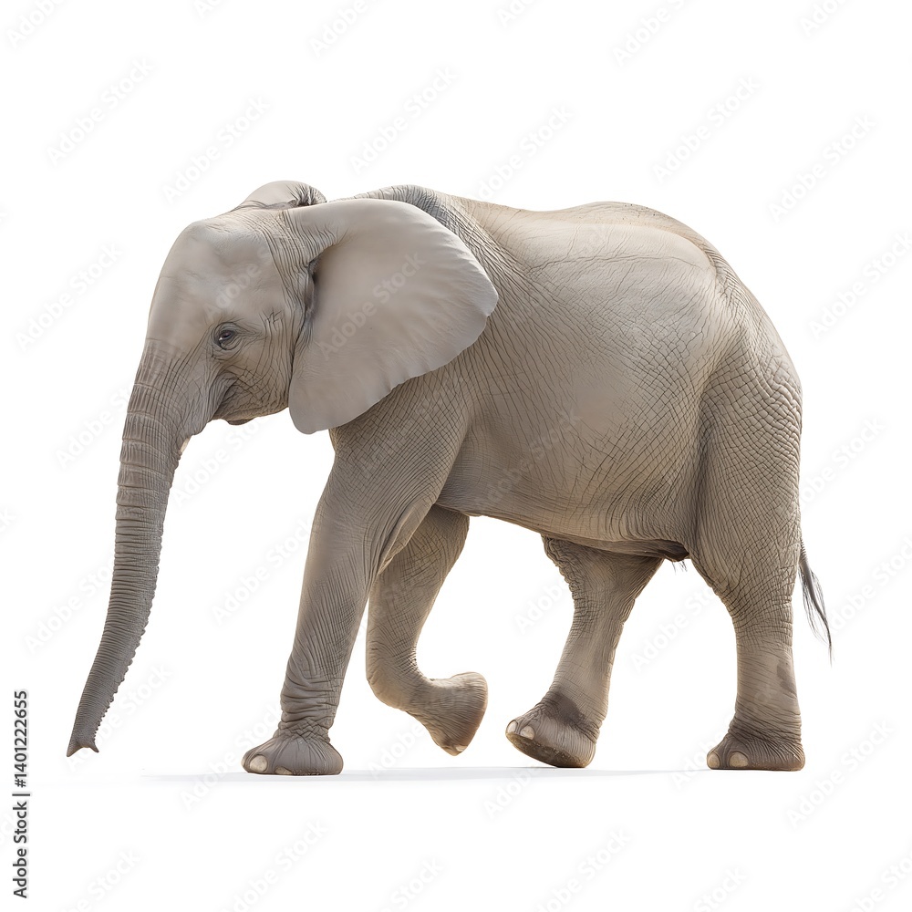 Fototapeta premium Baby Elephant Safari Adventure: Majestic Wildlife Photography in African Savannah