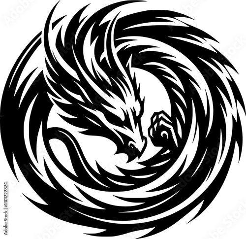 tattoo, vector, dragon, animal, illustration, tribal, symbol, black, silhouette, art, head, design, cartoon, bird, sign, nature, wild, monster, logo, tiger, lion, wolf, teeth, mascot, wildlife