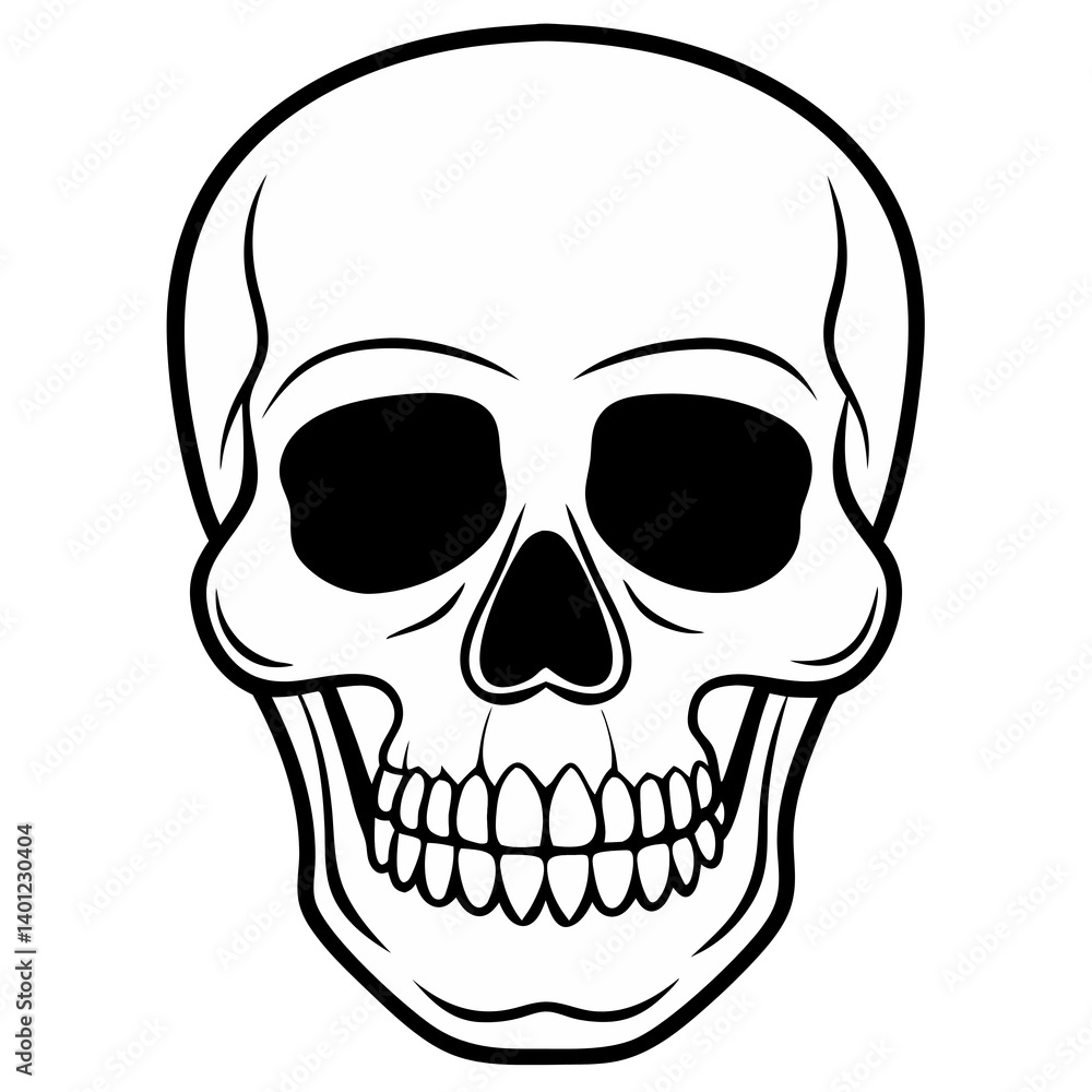 White Skull Vector Illustration Isolated On transparent background. White Skull Vector Illustration Isolated On transparent background.