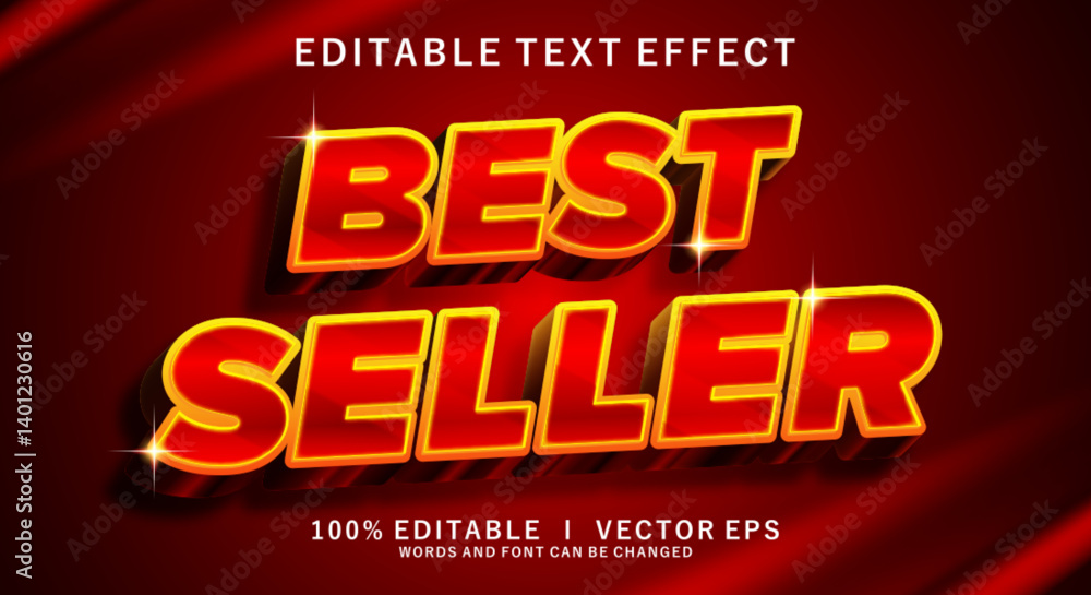 best seller 3d vector text effect with modern style design best seller 3d vector text effect with modern style design