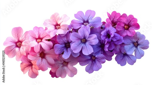Obraz na płótnie A bunch of vibrant Verbena flowers, isolated with clear edges and rich colors, perfect for design purposes w salonie
