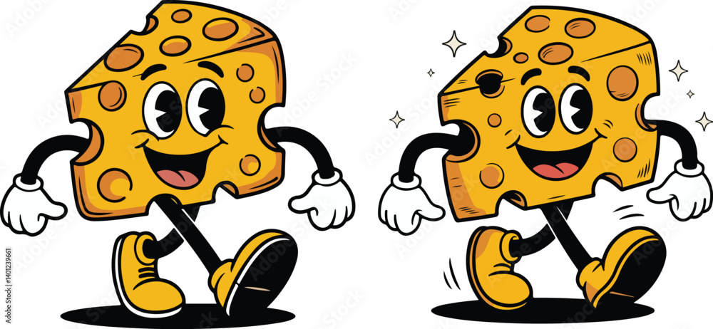 Obraz premium Cartoon Cheese Mascot Vector