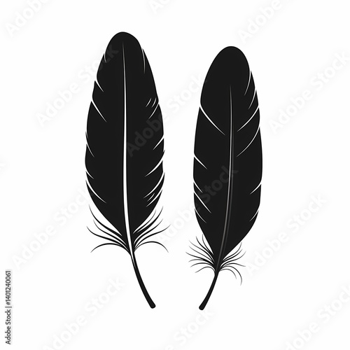 Artistic Black Feathers for Bohemian Home Decor and Nature-Themed Creative Designs