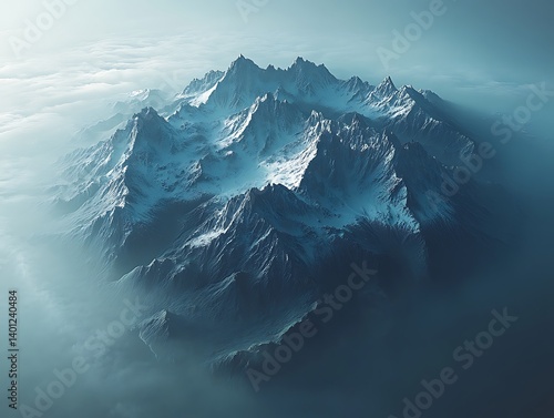 Wallpaper Mural Mountain Range Aerial View Torontodigital.ca