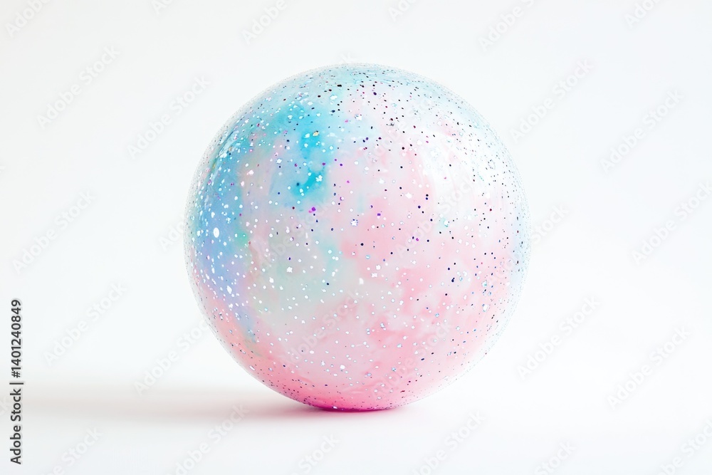 A pastel pink and blue glitter Easter egg, perfectly smooth and shiny. A pastel pink and blue glitter Easter egg, perfectly smooth and shiny.