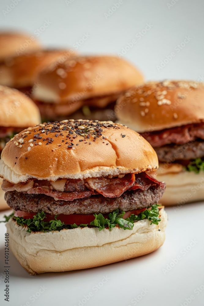 Hamburgers on Table Hamburgers on Table