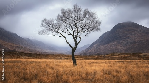 Lone tree in scottish highlands landscape photography scotland nature travel glen coe mountain range scenic view