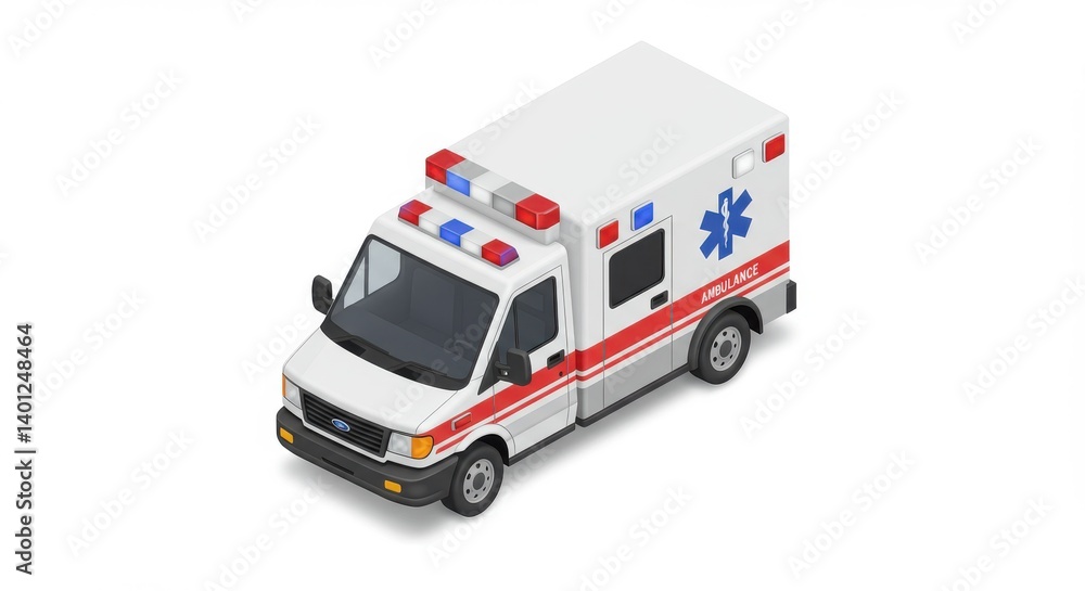 Fototapeta premium ambulance on white background