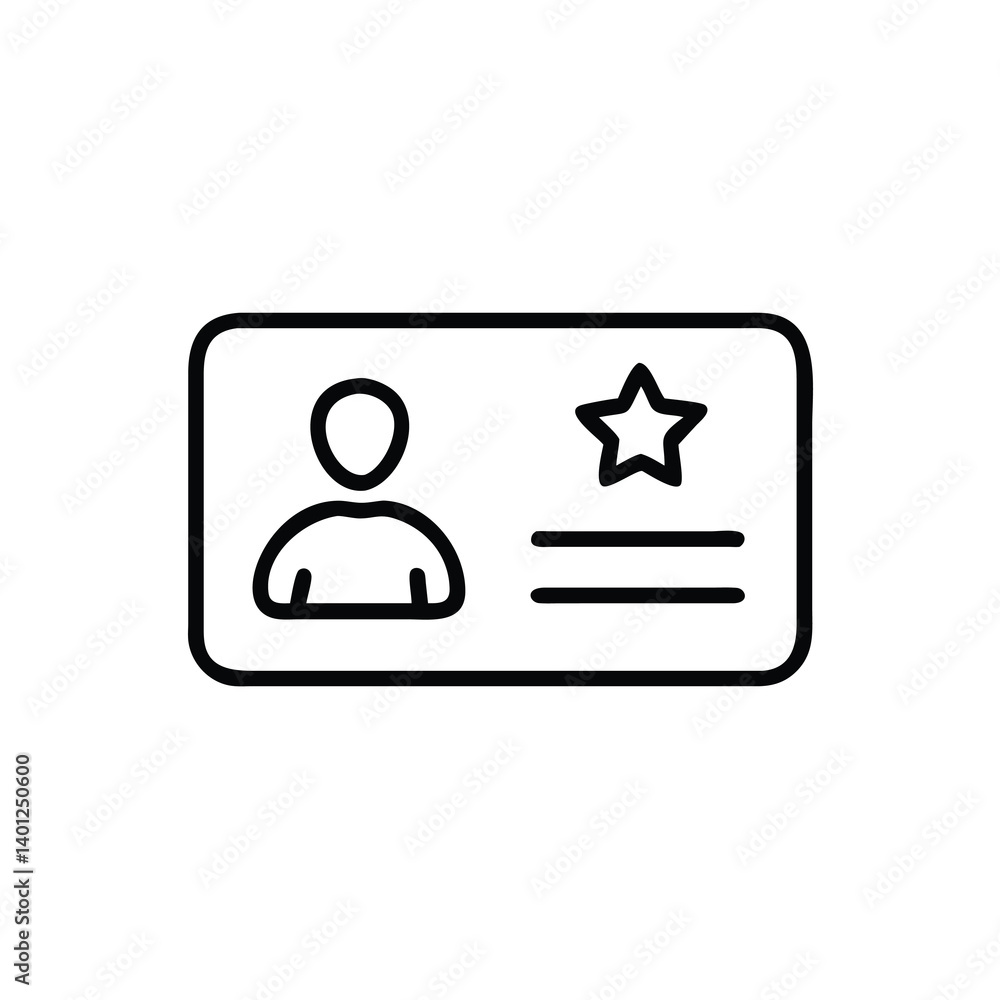 Identity Card Icon Vector Illustration Minimalist Style Represents Identification And Access Control Featuring User Profile And Star Symbol Identity Card Icon Vector Illustration Minimalist Style Represents Identification And Access Control Featuring User Profile And Star Symbol