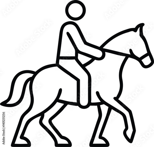 horseman silhouette equestrian sport icon