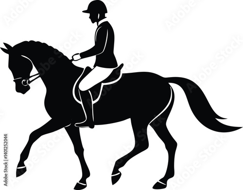 silhouette equestrian dressage horse riding elegant