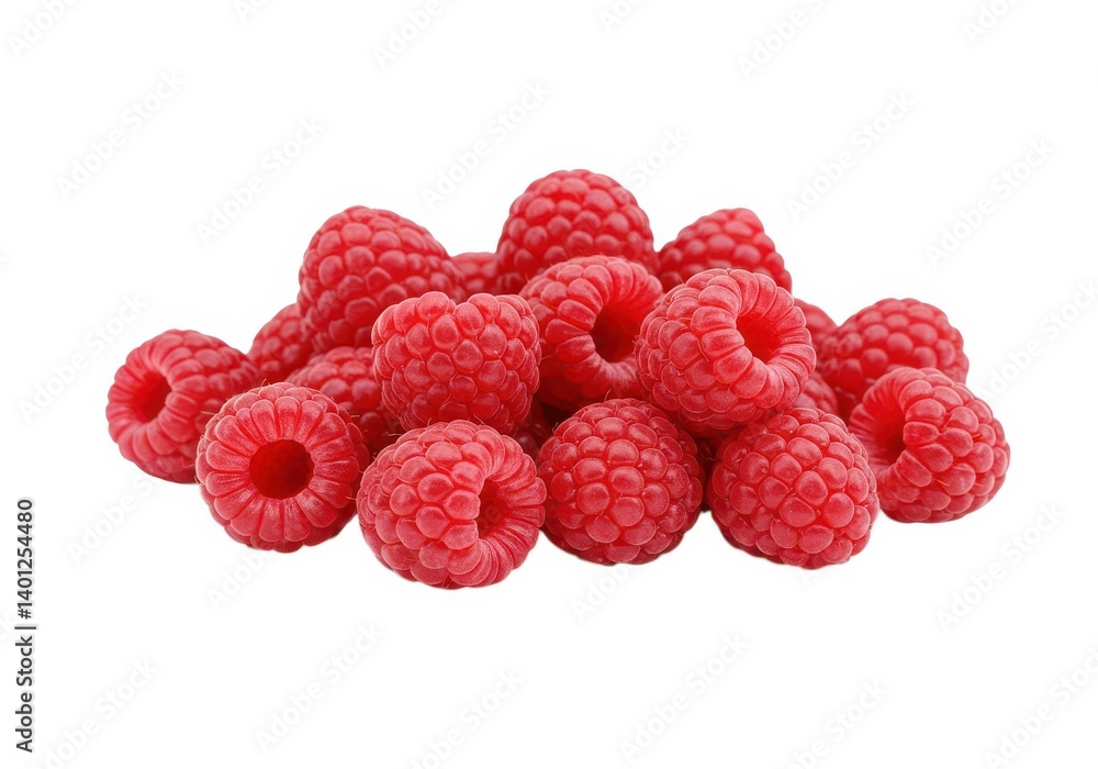 Fresh raspberries pile isolated for healthy eating concept isolated on white background Fresh raspberries pile isolated for healthy eating concept isolated on white background