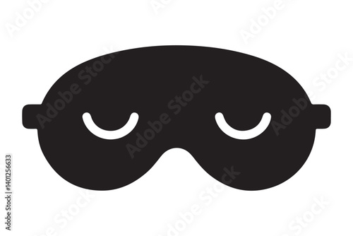 Black Sleep Mask Illustration for Peaceful Nighttime Rest and Relaxation