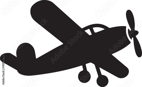 old airplane silhouette logo, icon design vector illustration